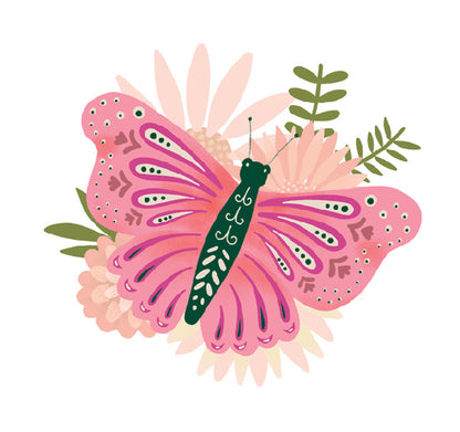Pink Butterfly Jumbo Decals