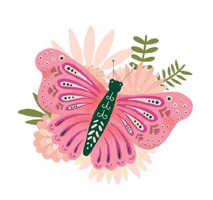 Pink Butterfly Jumbo Decals
