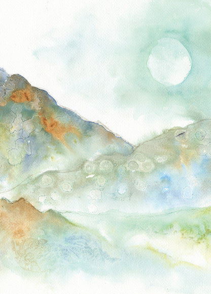 Mountains and Moon Assorted Blank Notes