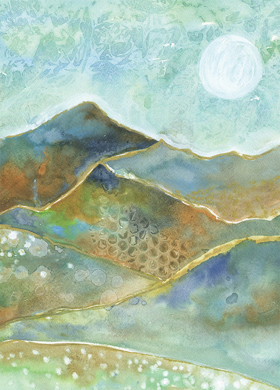 Mountains and Moon Assorted Blank Notes