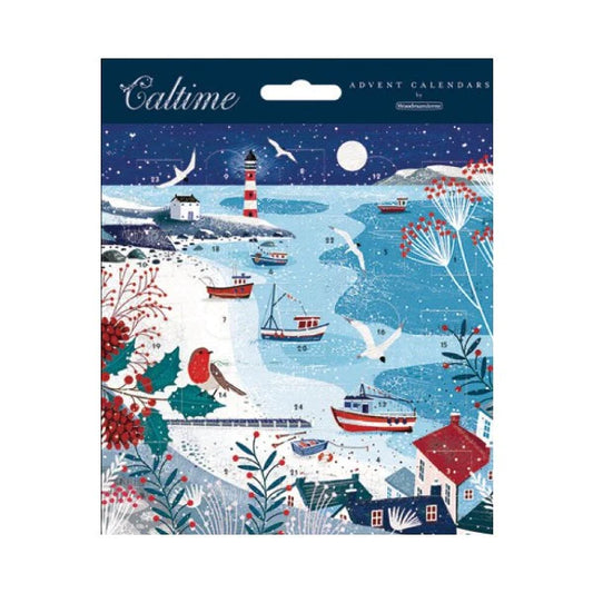 Seaside Winter Advent Calendar Card