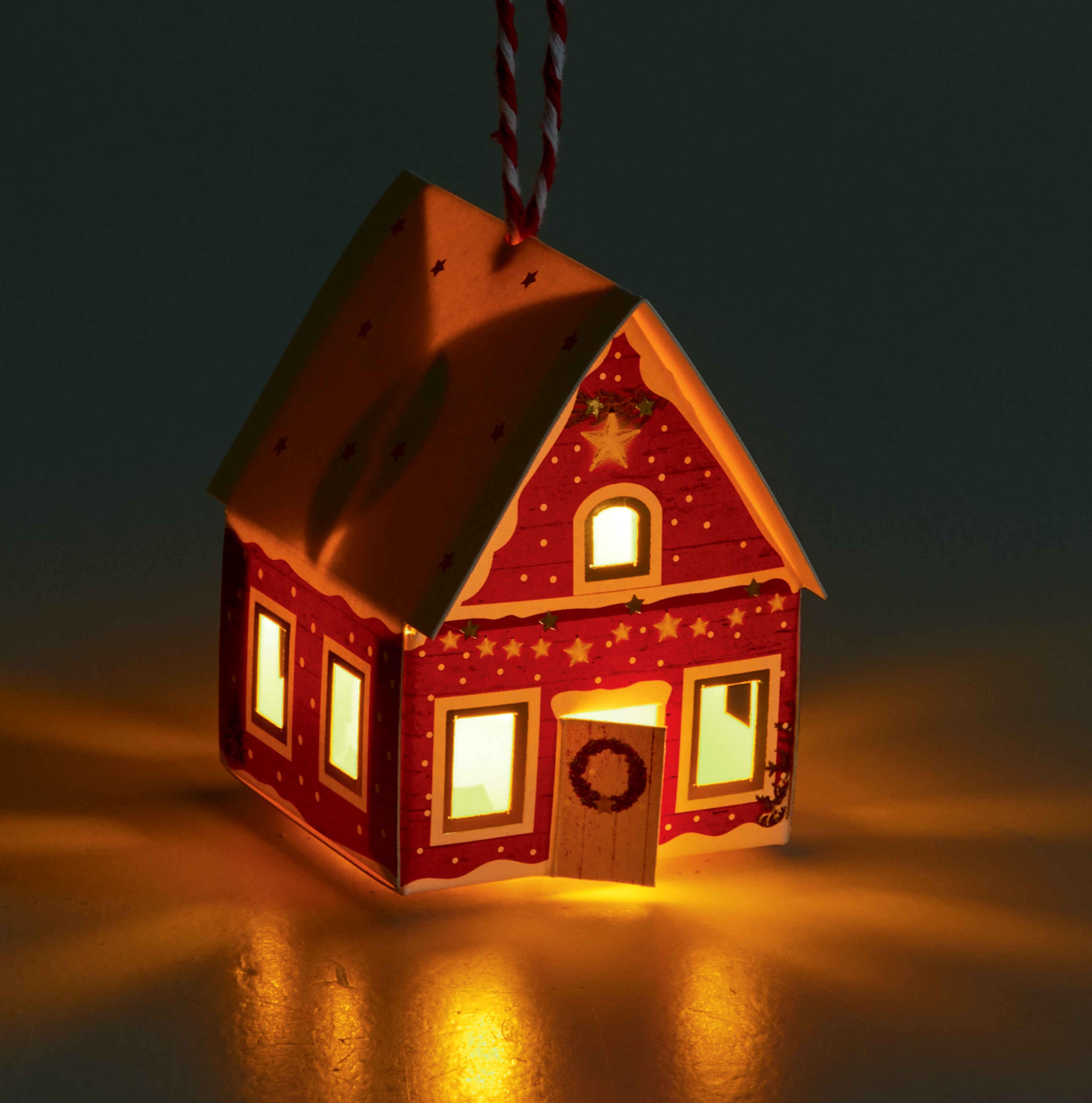 Light up house ornament discount