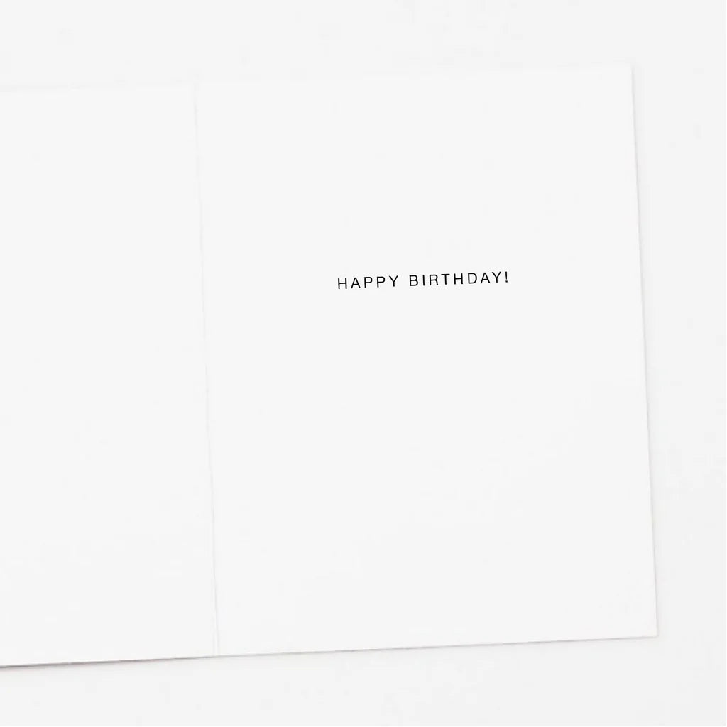 Cat Floating with Balloons Birthday Card