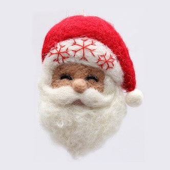 Snowflake Santa Felted Ornament