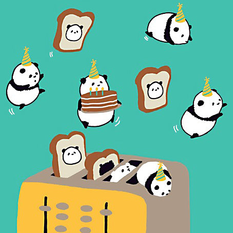 Panda Toaster Birthday Card