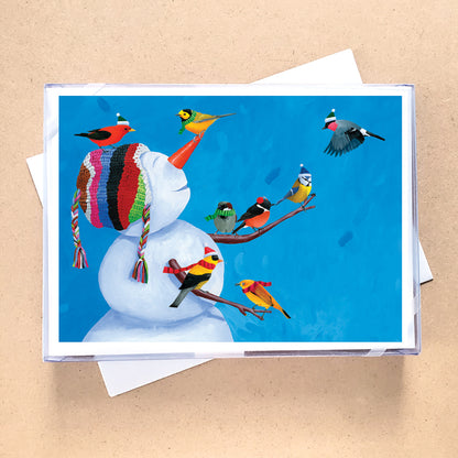 Birdies and Snowman Holiday Card
