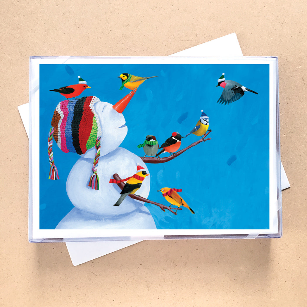 Birdies and Snowman Holiday Cards