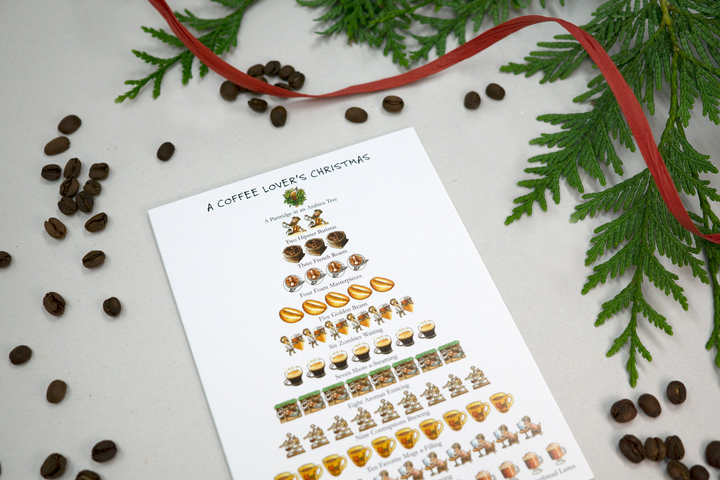 Coffee Lover's Christmas 12-Days Holiday Card