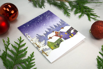 Snowfall Village Holiday Card