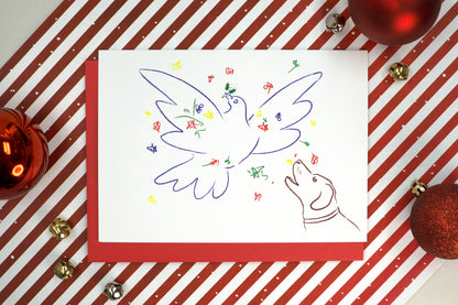 Picasso Dove and Dog Holiday Card