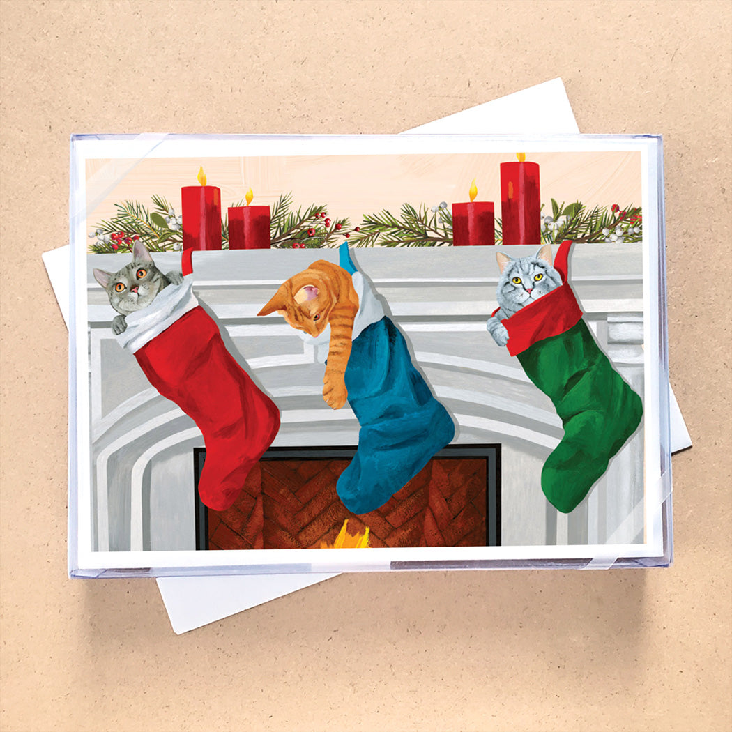 Stocking Cats Holiday Card