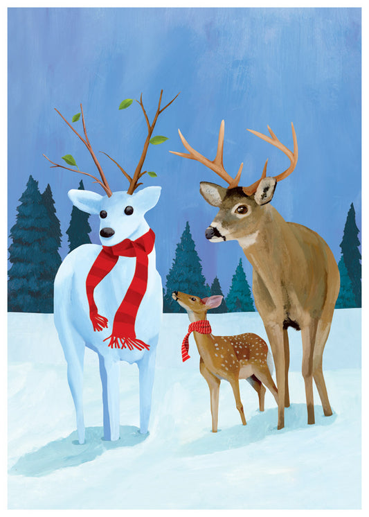 Snow Deer Holiday Cards