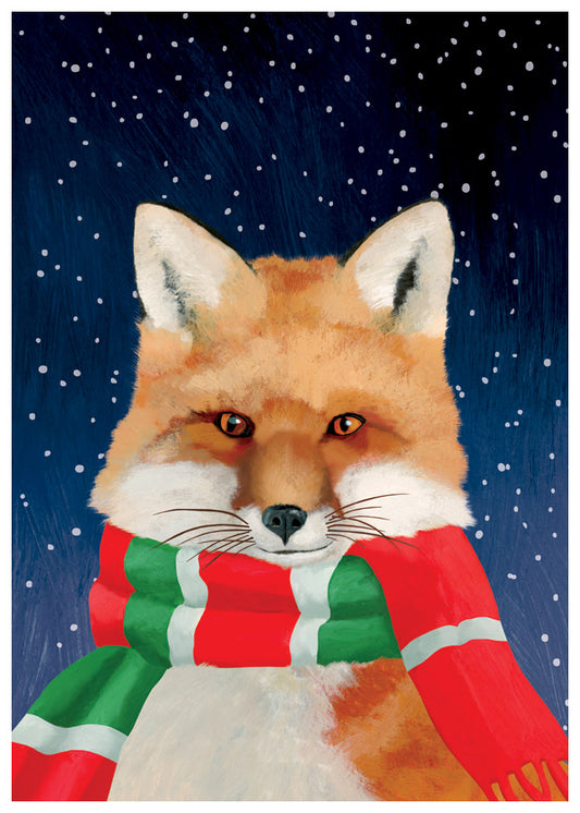 Fox in Scarf Holiday Cards