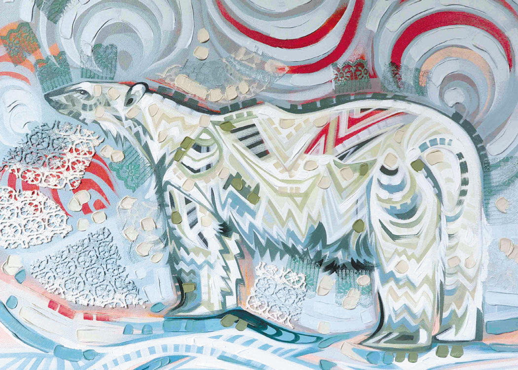Patterned Polar Bear Holiday Cards