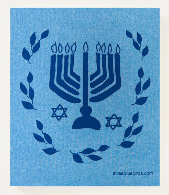 Menorah Swedish Dishcloth