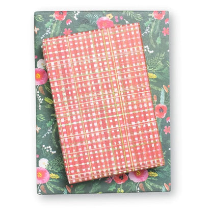 Winter Floral With Plaid Reversible Eco-Wrap
