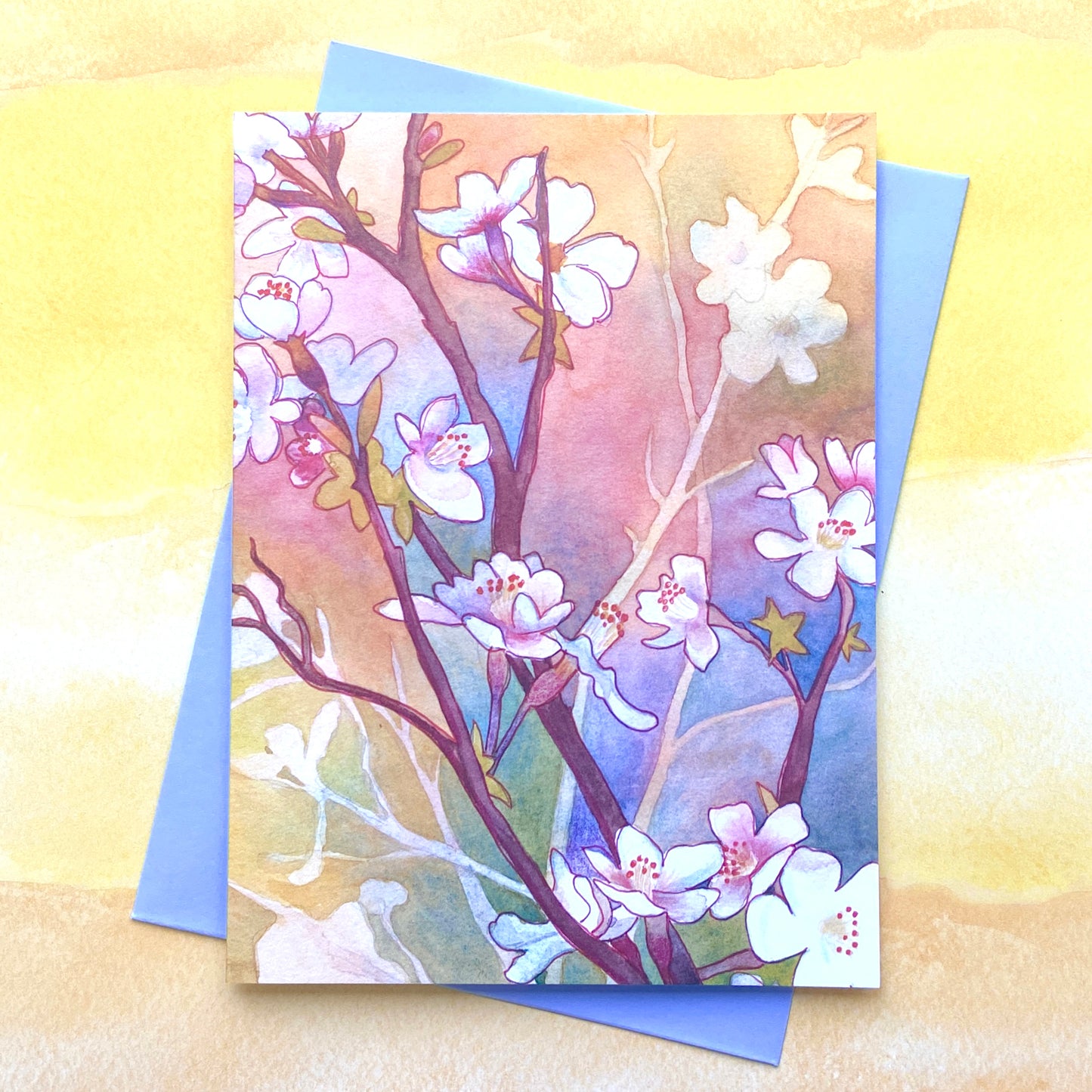 Cherry Blossoms Sunrise Card