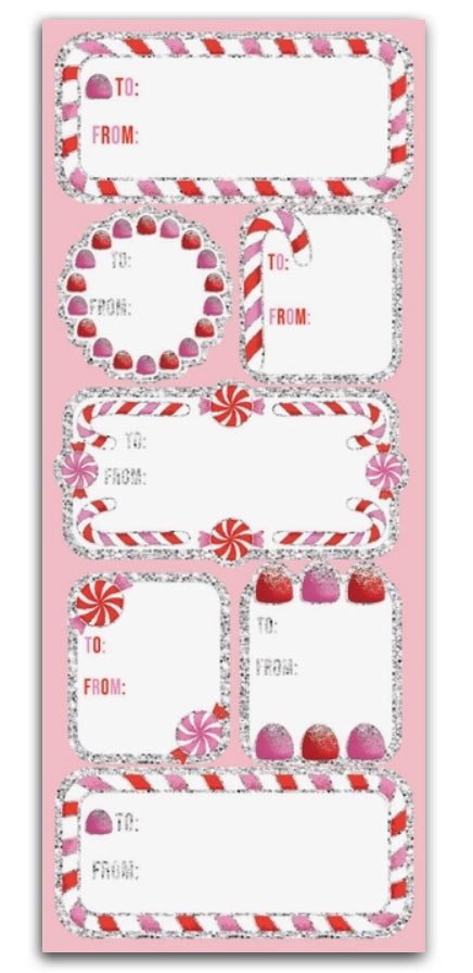 Candy Christmas Gift Labels