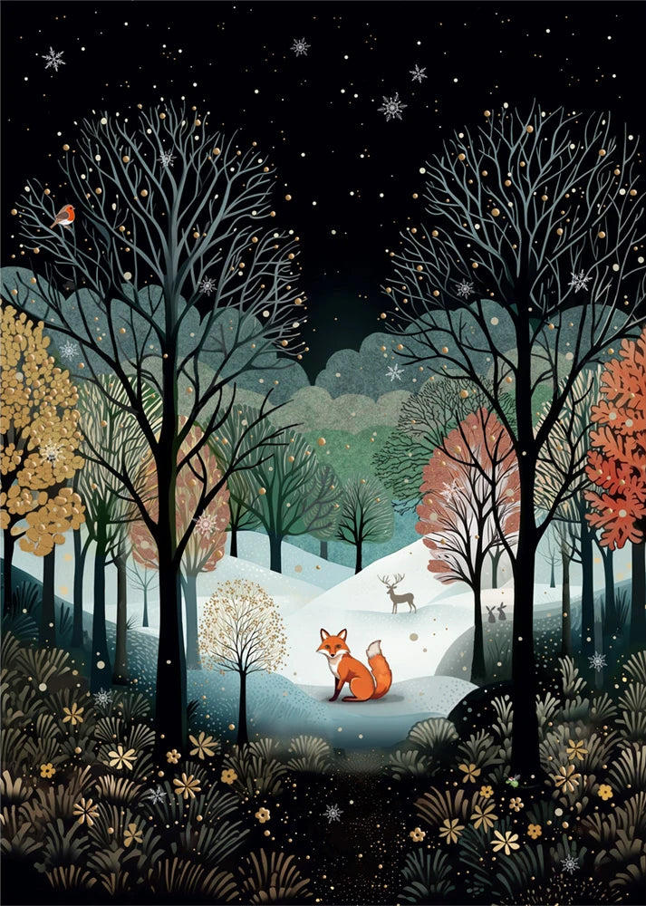 Winter Fox Holiday Card