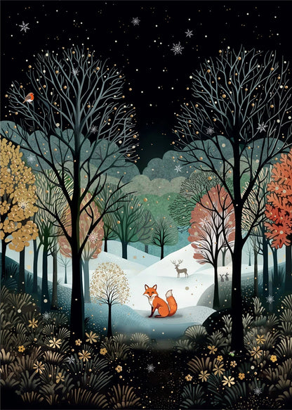 Winter Fox Holiday Card