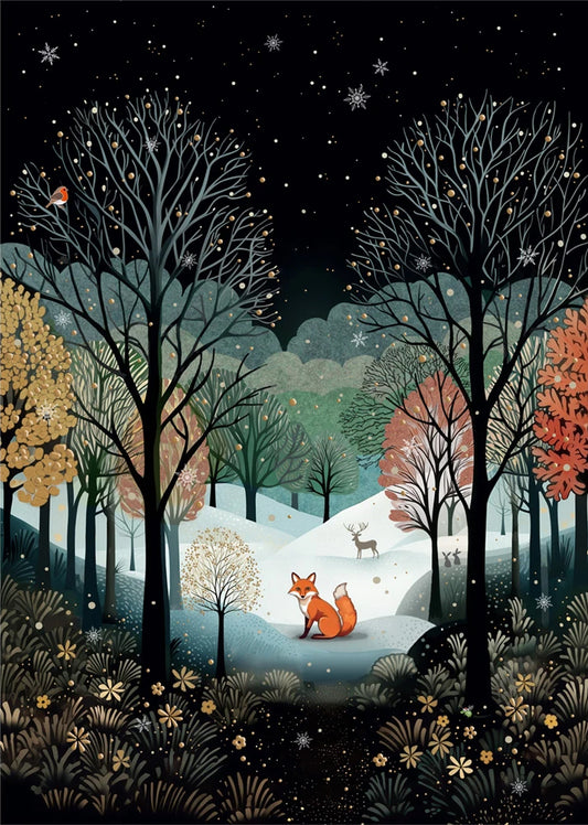 Winter Fox Holiday Card