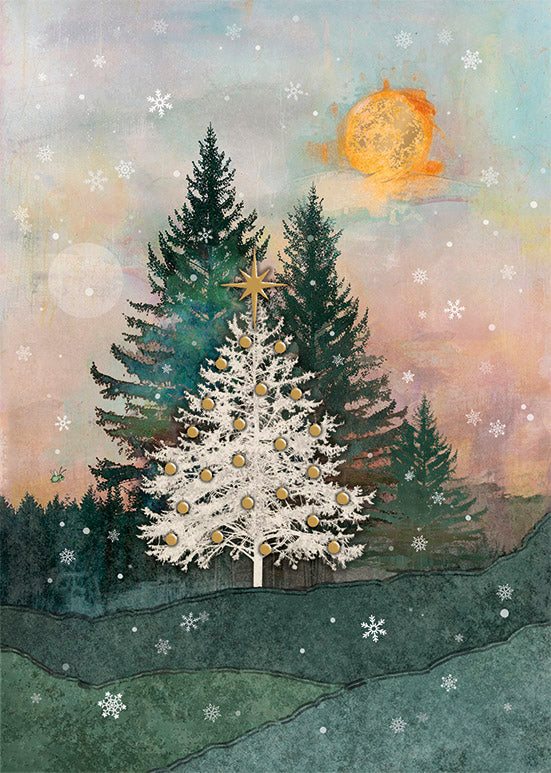 White Fir Tree Holiday Card