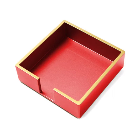 Red Lacquered Wooden Beverage Caddy