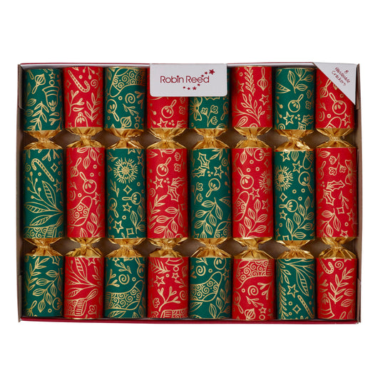Red & Green Bon Bon Mini Christmas Crackers