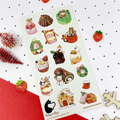 Fancy Holiday Desserts Stickers, 2 Packs