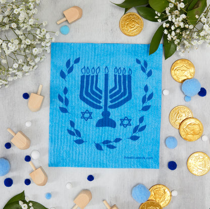 Menorah Swedish Dishcloth