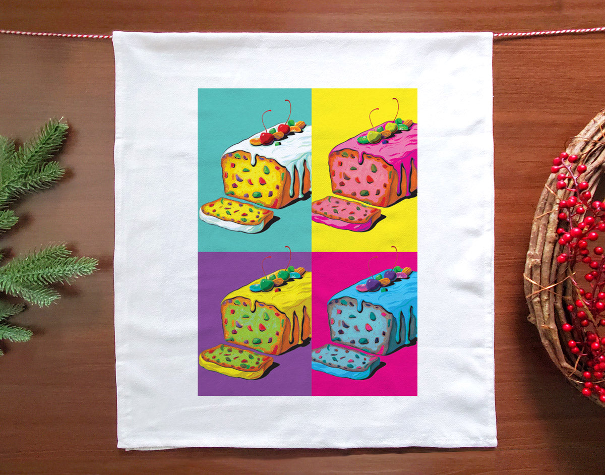Warhol Cakes Holiday Tea Towel