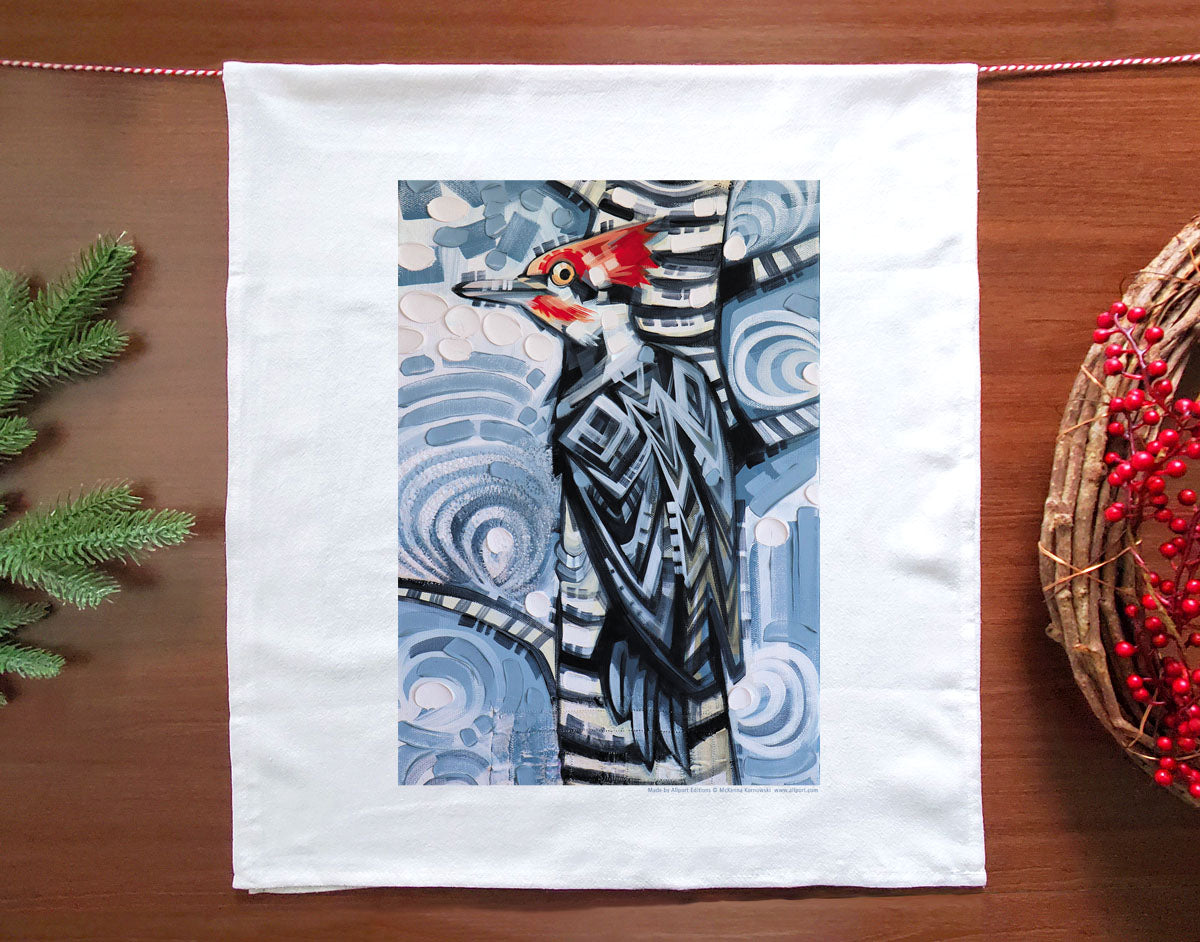That Feeling Woodpecker Holiday Kitchen Towel
