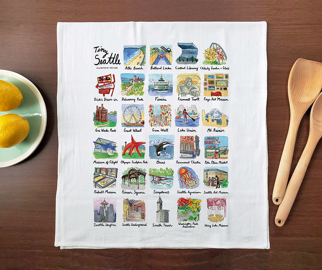 Tiny: Seattle Tea Towel