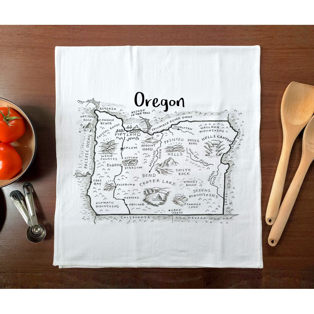 Map of Oregon Towel