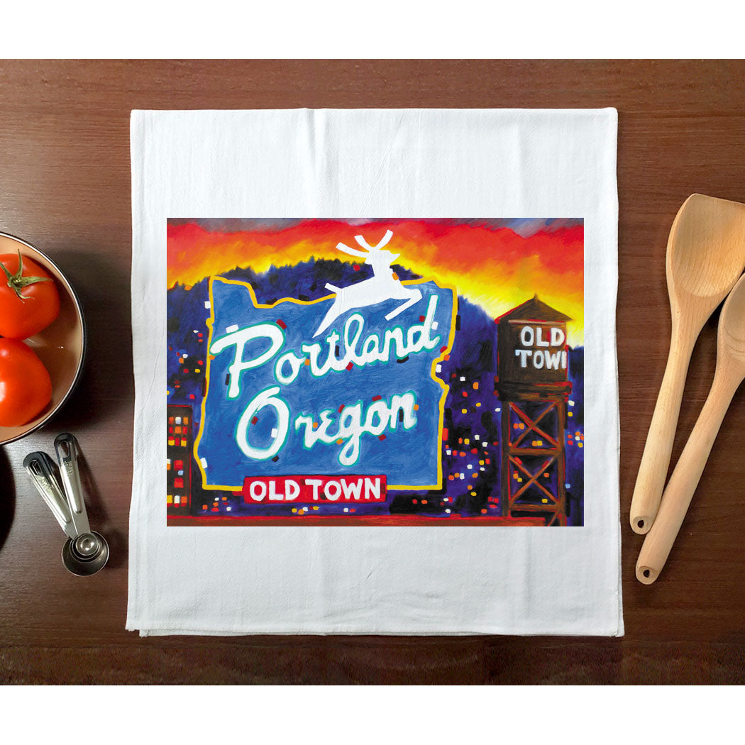 White Stag Sign Towel