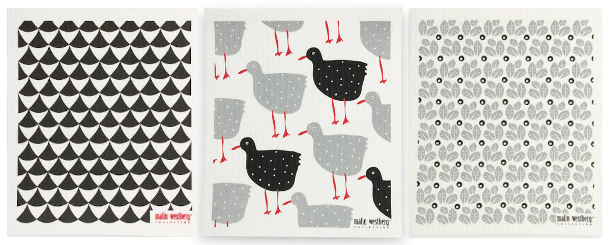 Geometric Hens Swedish Dishcloth Collection, Set of 3 – Allport Editions