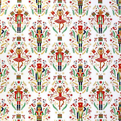 Ballerinas & Nutcrackers Holiday Gift Wrap, 2 Rolls/4 sheets