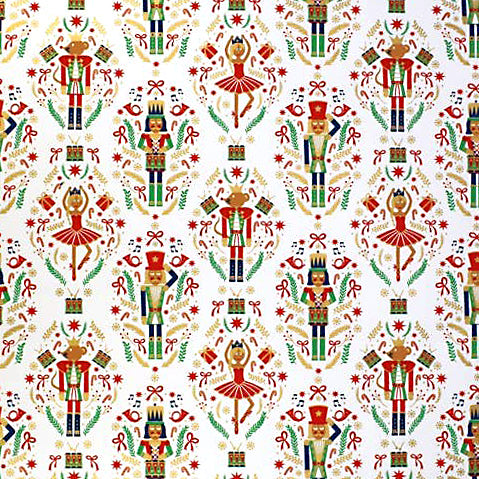 Ballerinas & Nutcrackers Holiday Gift Wrap, 2 Rolls/4 sheets