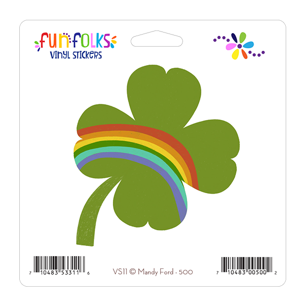 Rainbow Shamrock Vinyl Sticker
