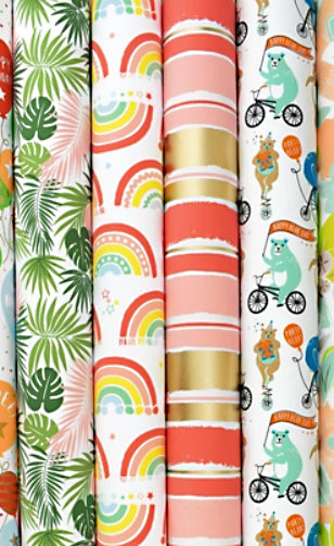 Palms and Monsteras Gift Wrap, 2 Rolls/4 Sheets