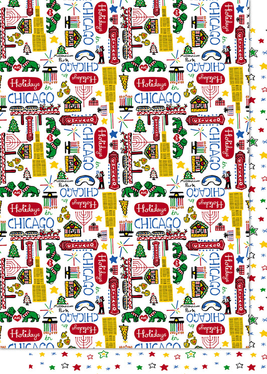 Holidays in Chicago Reversible Flat Wrap