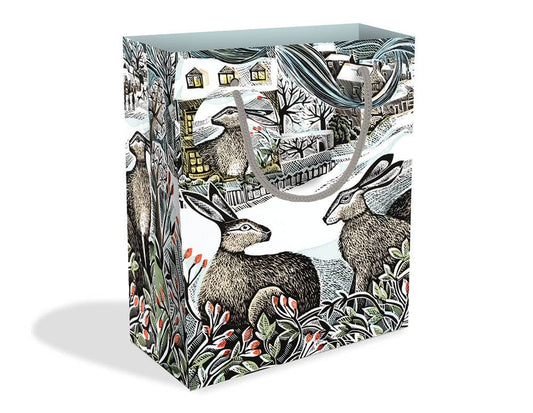 Three Hares Medium Holiday Gift Bag