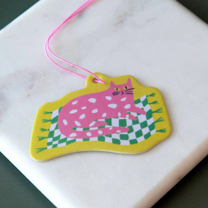 Spotted Cat Peony Scented Car Air Freshener