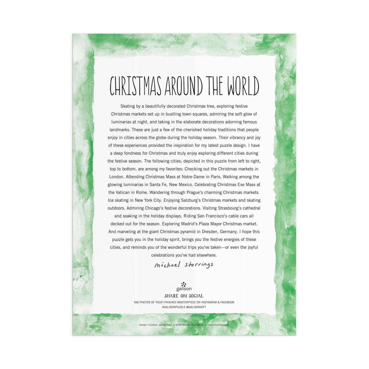 Michael Storrings" Christmas Around the World 1500 Piece Puzzle
