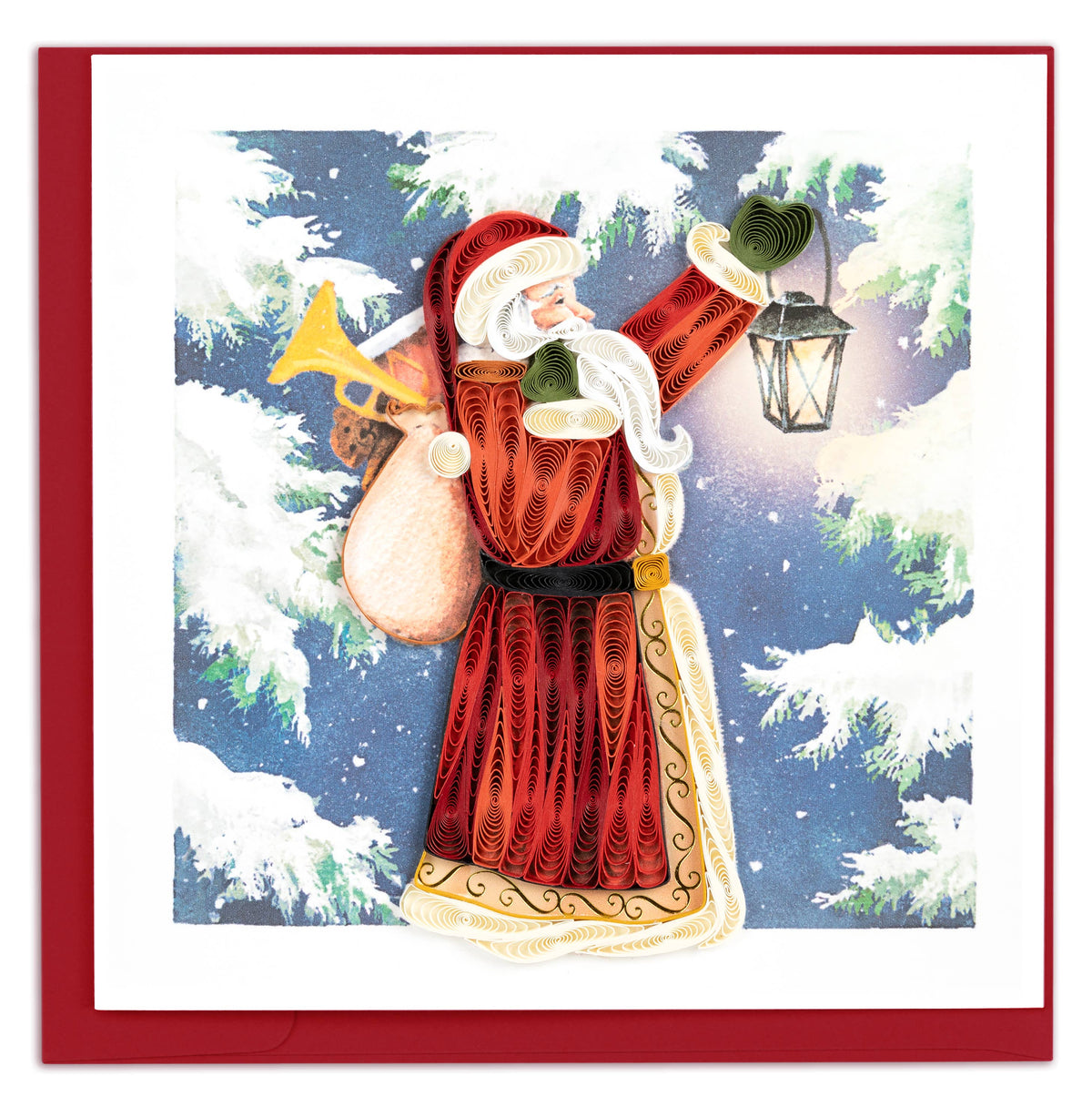 Quilled Vintage Santa Holiday Card