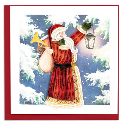 Quilled Vintage Santa Holiday Card