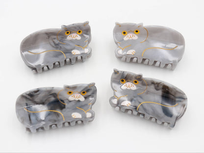 Grey Kitty Cat Hair Clip