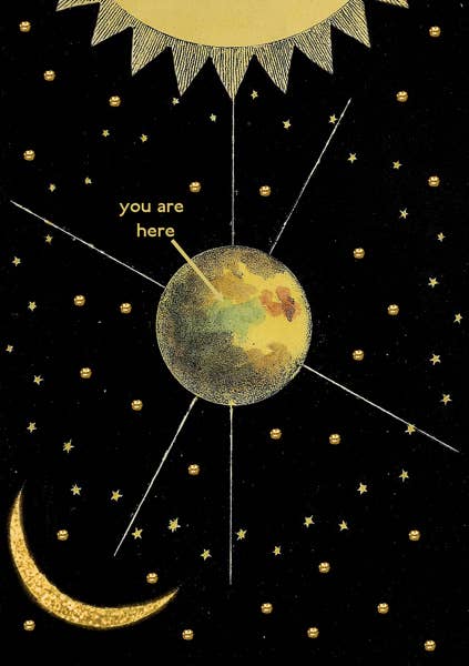 You Are Here Earth Blank Card