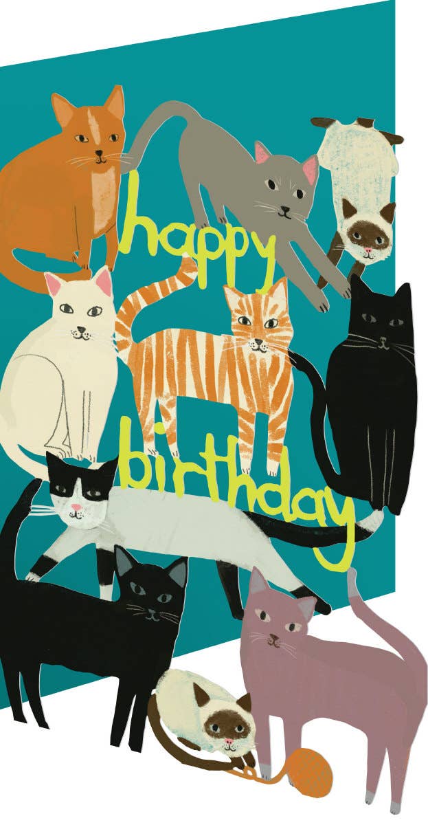 Playful Cats Lasercut Card