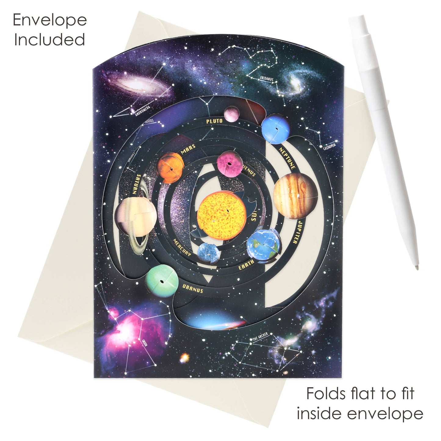 3D Pop-Up Swing Solar System Blank Card